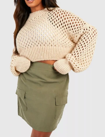 Fusta Boohoo Plus Size, verde Verde