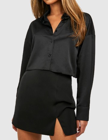 
						Camasa Boohoo, negru