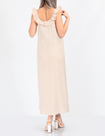 Rochie medie Pieces, crem