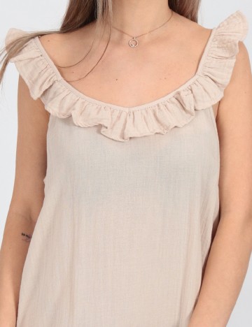 Rochie medie Pieces, crem