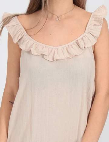 Rochie medie Pieces, crem
