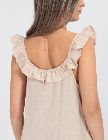 Rochie medie Pieces, crem