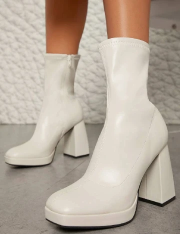 Botine SHEIN, ecru