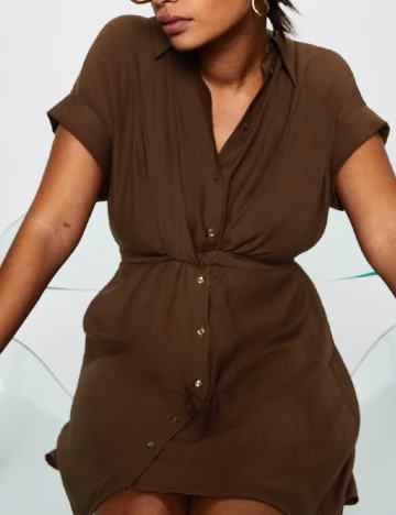 Rochie scurta Mango Violeta, maro Maro