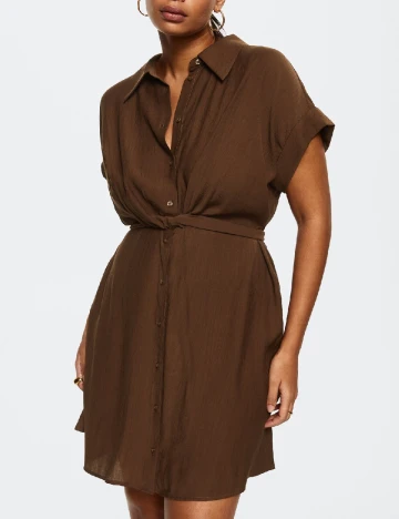 Rochie scurta Mango Violeta, maro Maro