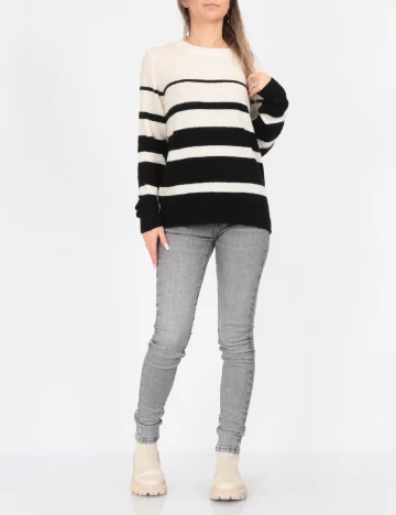 Bluza Vero Moda, alb/negru