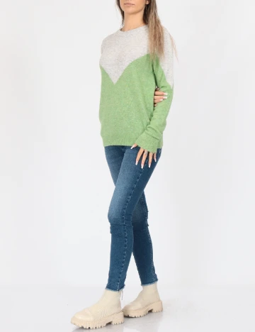 Bluza Vero Moda, verde/gri