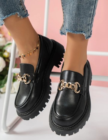 
						Mocasini SHEIN, negru