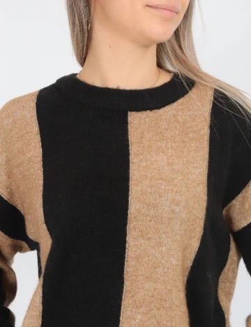 Pulover Oversize Vero Moda, negru/maro Maro