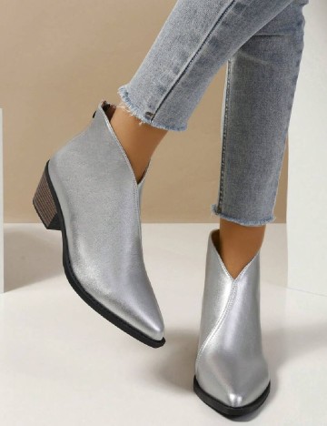 
						Botine SHEIN, argintiu