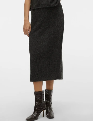 Fusta Vero Moda, gri inchis