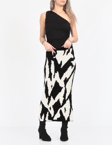 
						Fusta Vero Moda, alb/negru