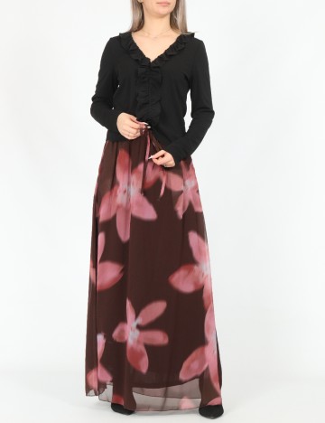 
						Fusta Vero Moda, maro/roz