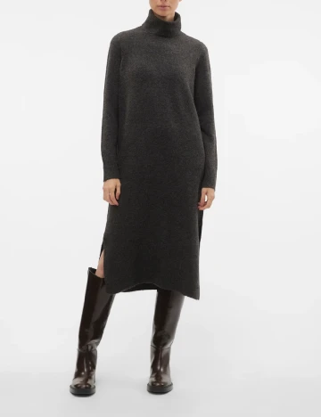 Rochie medie Vero Moda, gri inchis