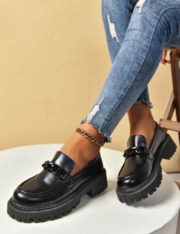 
						Mocasini SHEIN, negru