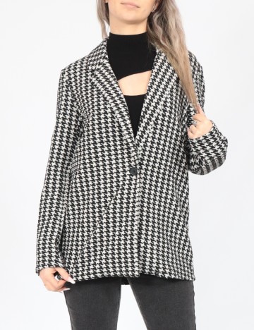 
						Sacou Jacqueline de Yong, alb/negru