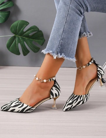 Pantofi SHEIN, alb/negru