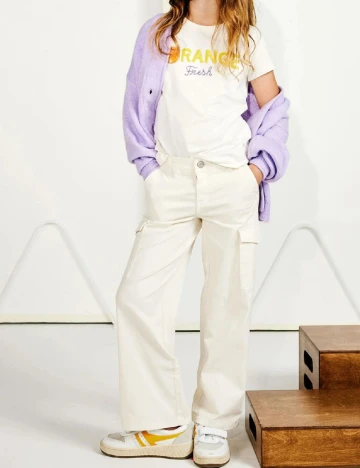 Pantaloni Name It, crem