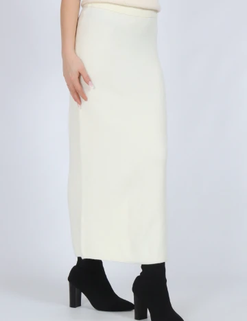 Fusta Vero Moda, ecru Alb