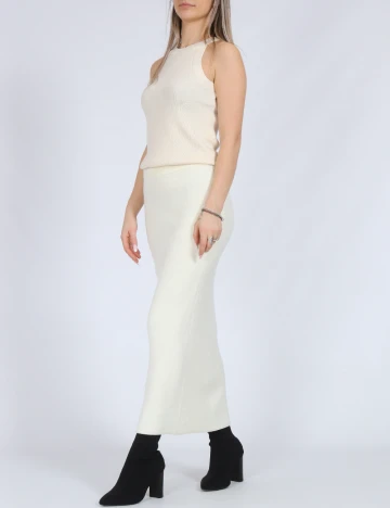 Fusta Vero Moda, ecru Alb