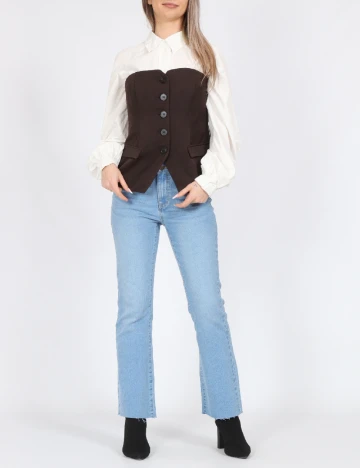 Top Vero Moda, maro inchis