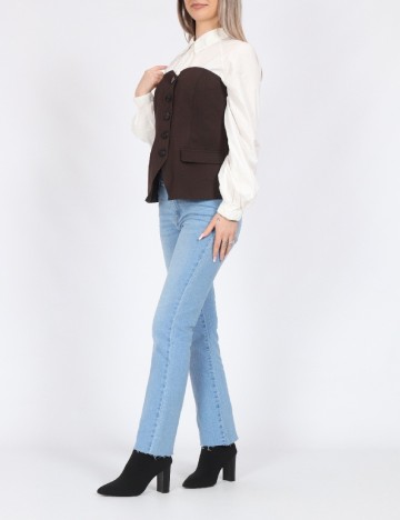 Top Vero Moda, maro inchis