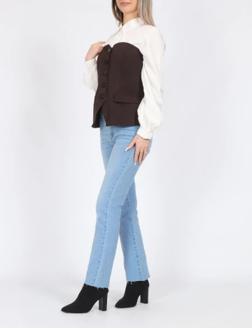 Top Vero Moda, maro inchis