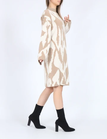 Rochie scurta Vero Moda, maro/alb