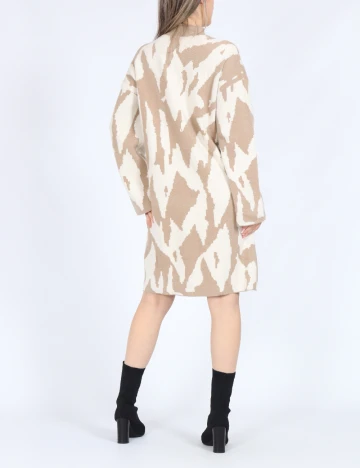 Rochie scurta Vero Moda, maro/alb