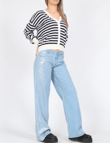 Cardigan Vero Moda, alb/bleumarin