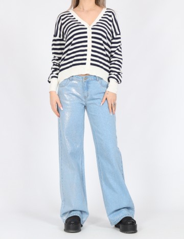 Cardigan Vero Moda, alb/bleumarin