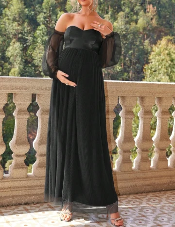 Rochie lunga SHEIN Maternity, negru