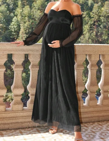 Rochie lunga SHEIN Maternity, negru