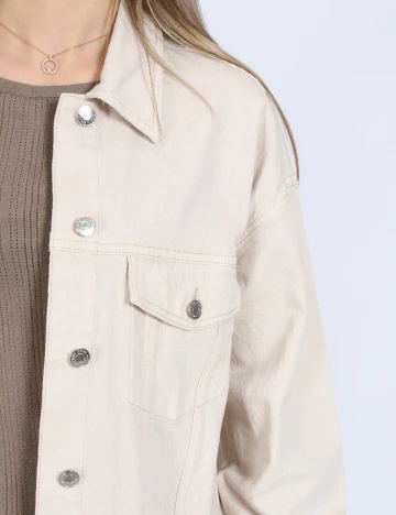 Jacheta Oversize Vero Moda, ecru