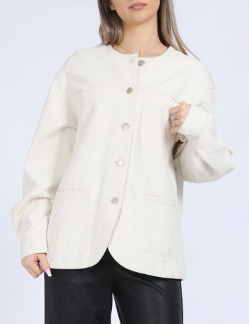 Jacheta Oversize Vero Moda, ecru