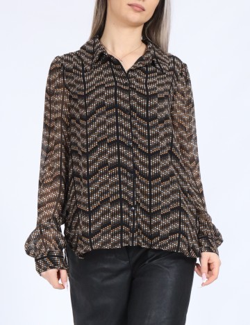 
						Camasa Vero Moda, negru/maro