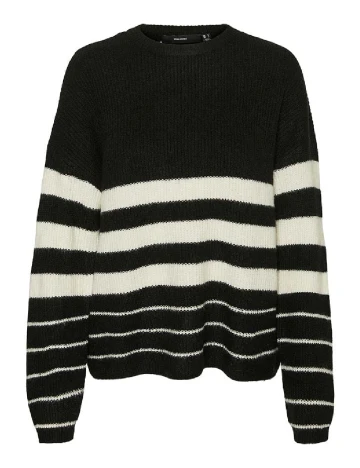Pulover Vero Moda, alb/negru