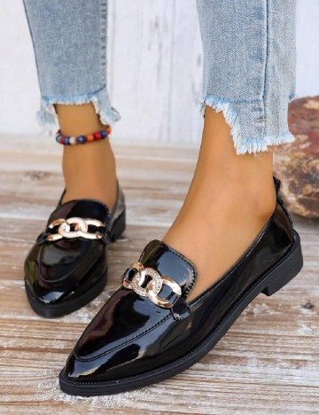 
						Mocasini SHEIN, negru