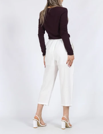 Pantaloni trei sferturi Emery Rose, alb
