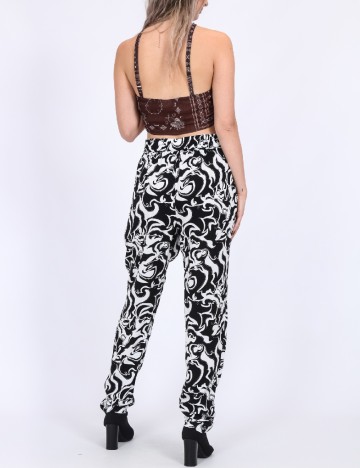 Pantaloni Vero Moda, alb/negru
