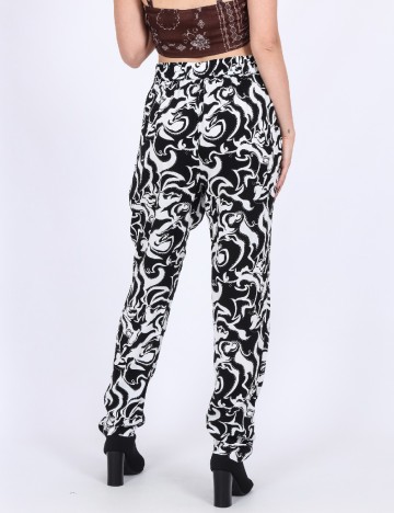 Pantaloni Vero Moda, alb/negru