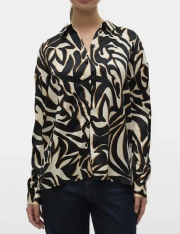 Camasa Vero Moda, negru/crem