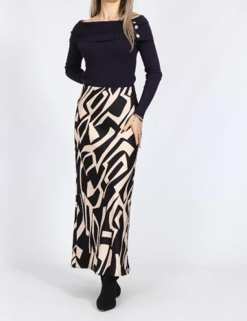 Fusta Only, crem/negru