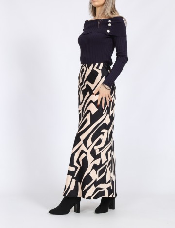 Fusta Only, crem/negru
