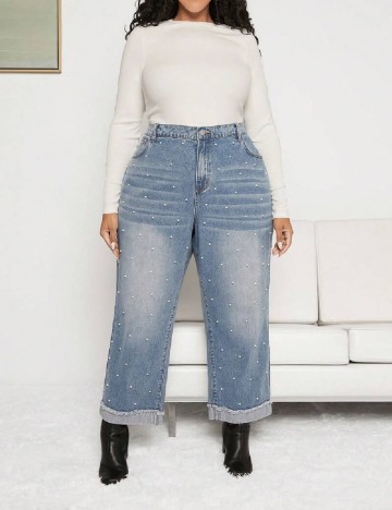 
						Blugi SHEIN CURVE, albastru