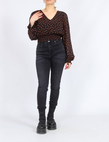
						Top Only, negru/caramiziu