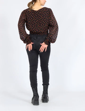 Top Only, negru/caramiziu