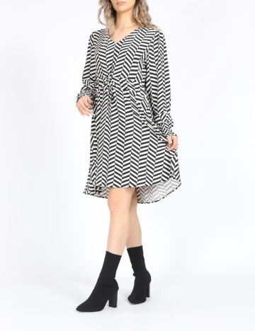 Rochie scurta Only, alb/negru