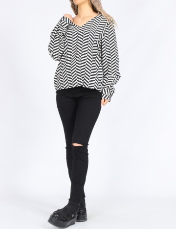 Bluza Only, alb/negru