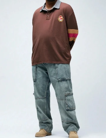 Bluza SHEIN Plus Size Men, maro